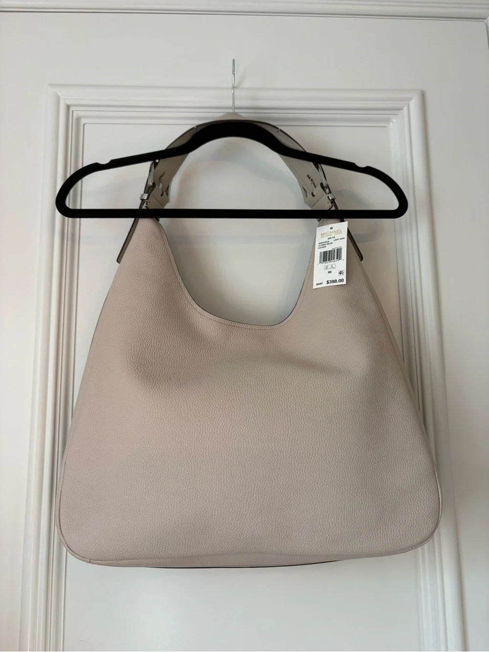 NWT Michael Kors Nolita Large Pebbled Leather Hobo Bag Light Sand